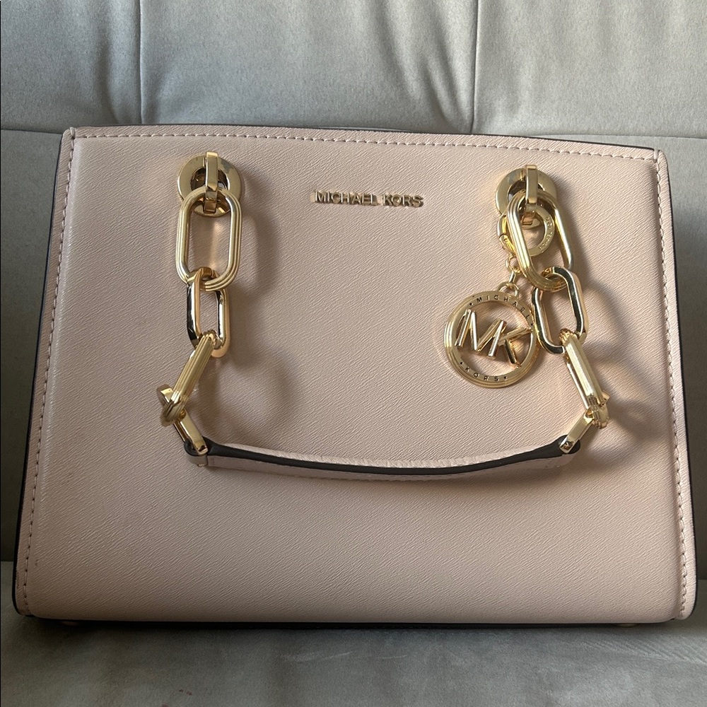 Michael Kors Blush Satchel with Gold Hardware